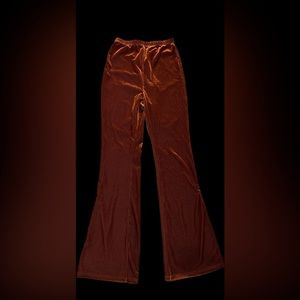 Burnt orange velvet flares